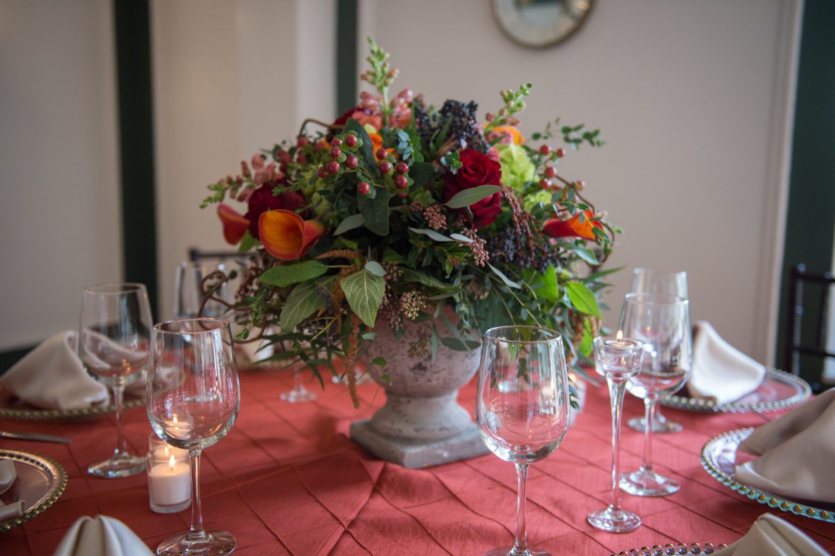 Weddings at Tarrywile Autumn Table Arrangement