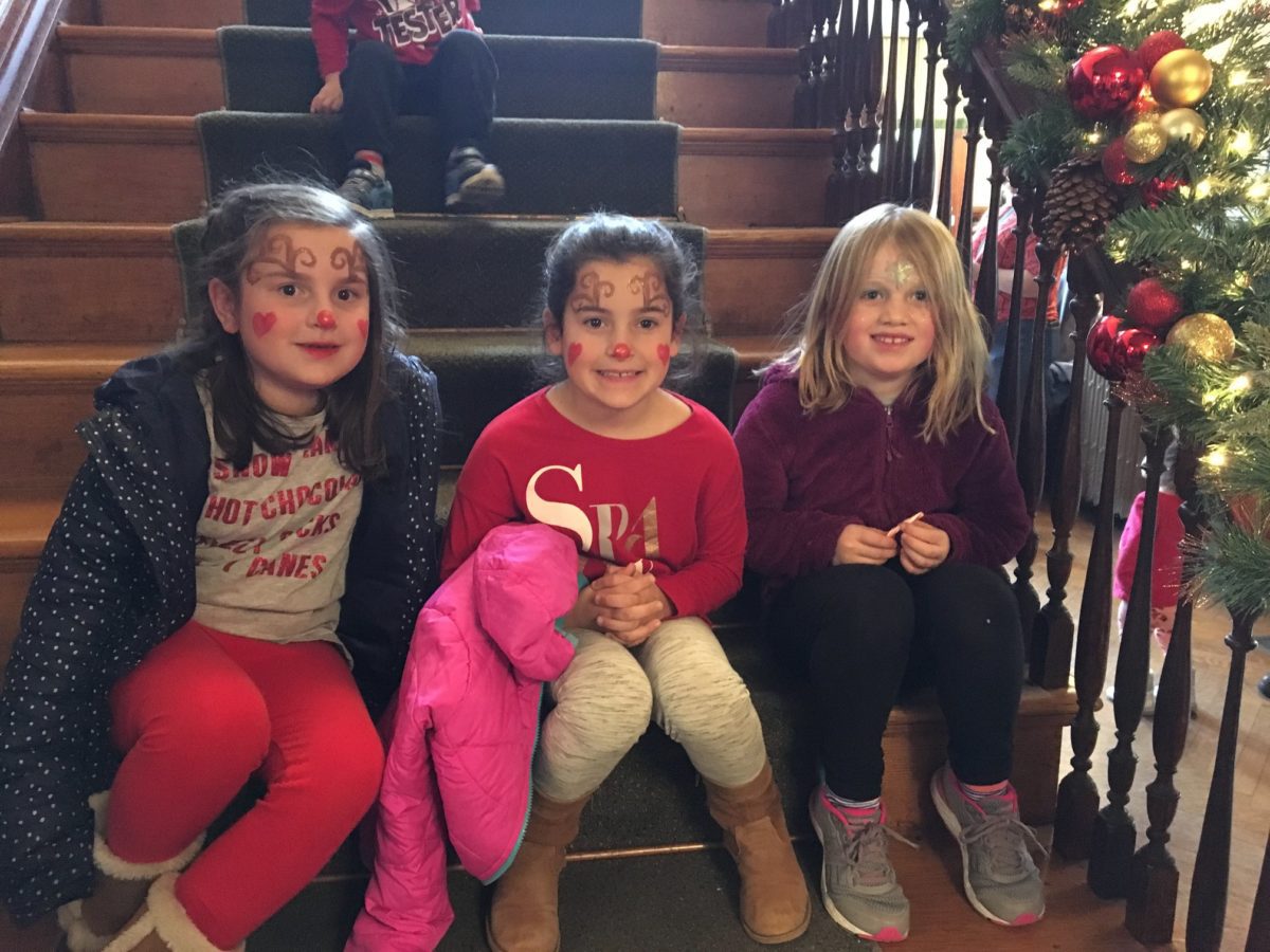 Candy Cane Hunt Festivities candy-cane-fundraiser-three-young-girls-sit-for-a-break-on-stairs